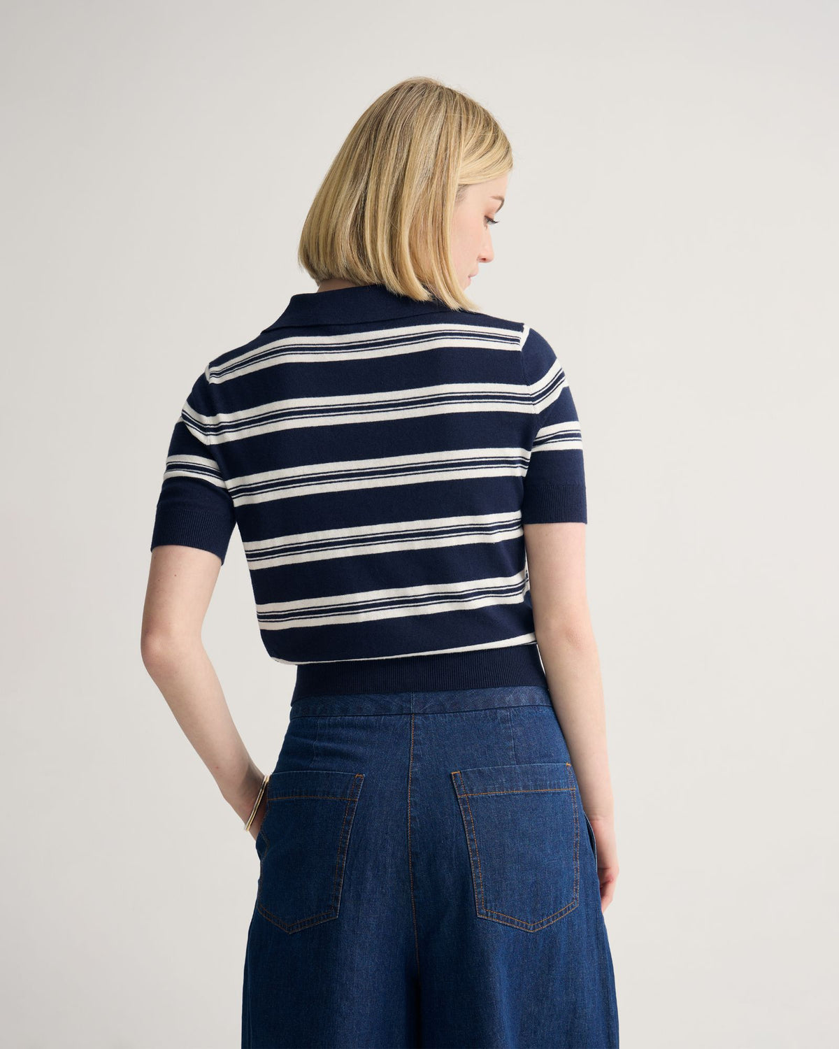 Camille Knitted Polo Striped WOMENS KNITWEAR