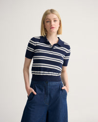 Camille Knitted Polo Striped WOMENS KNITWEAR