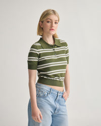 Camille Knitted Polo Striped WOMENS KNITWEAR