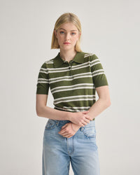 Camille Knitted Polo Striped WOMENS KNITWEAR