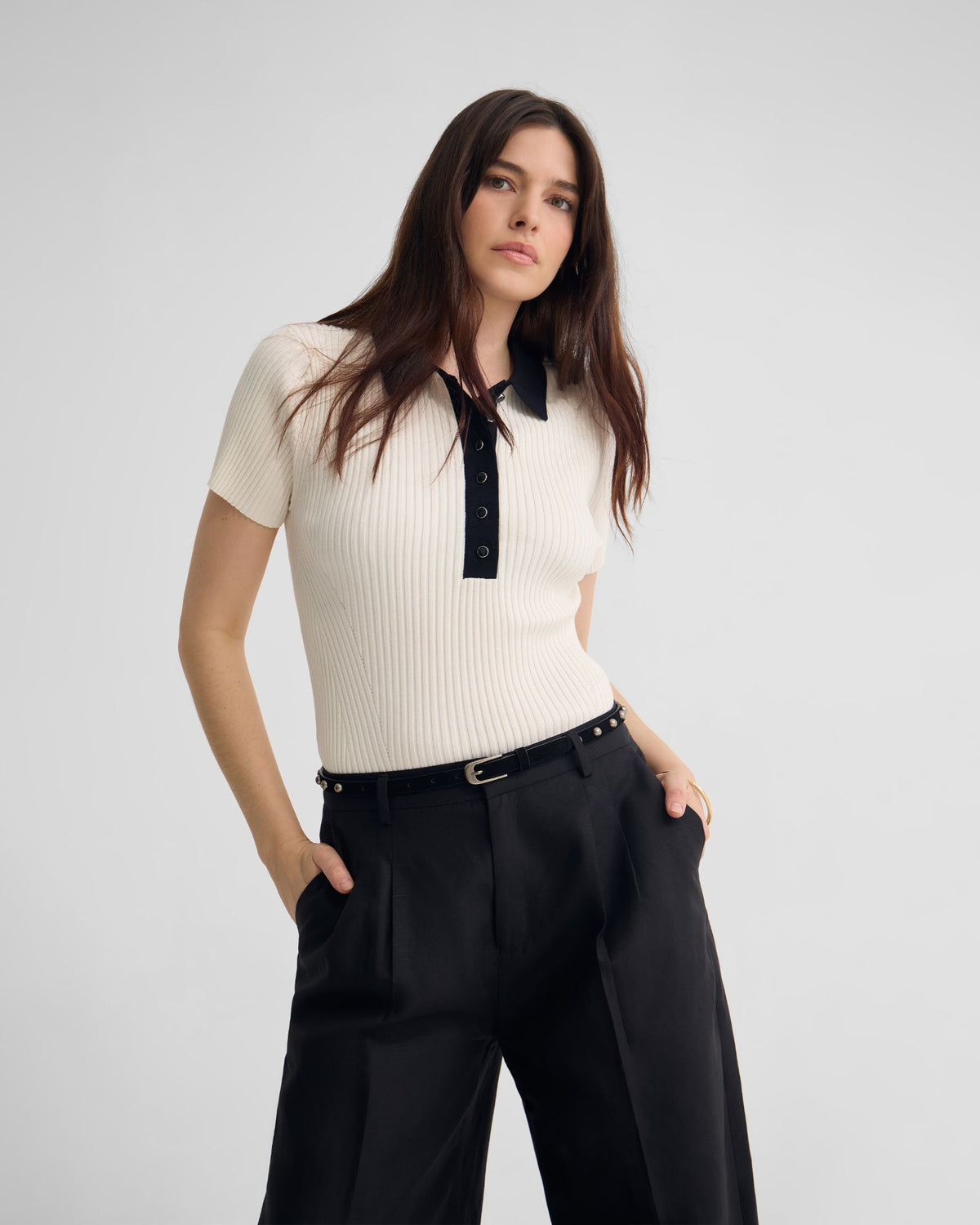 Monique Rib Polo Knit WOMENS KNITWEAR