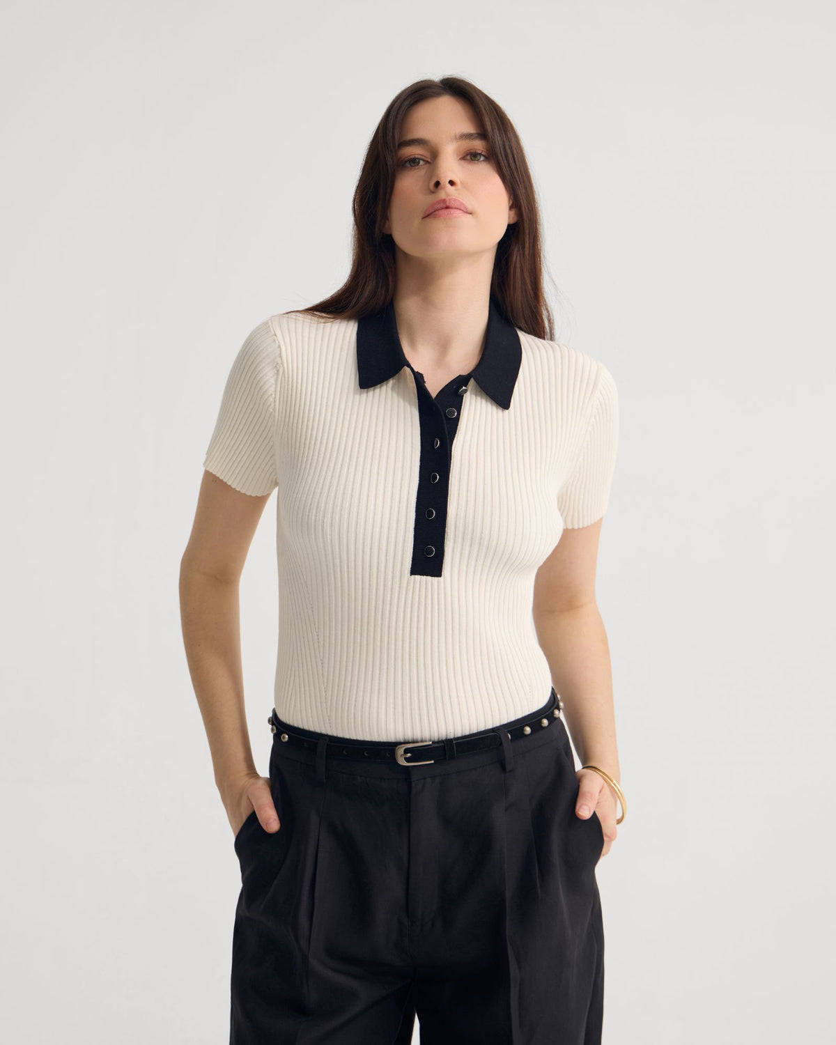 Monique Rib Polo Knit WOMENS KNITWEAR