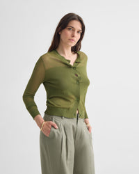 Celina Sheer Panel Cardigan WOMENS KNITWEAR