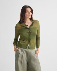 Celina Sheer Panel Cardigan WOMENS KNITWEAR