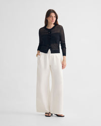 Celina Sheer Panel Cardigan WOMENS KNITWEAR