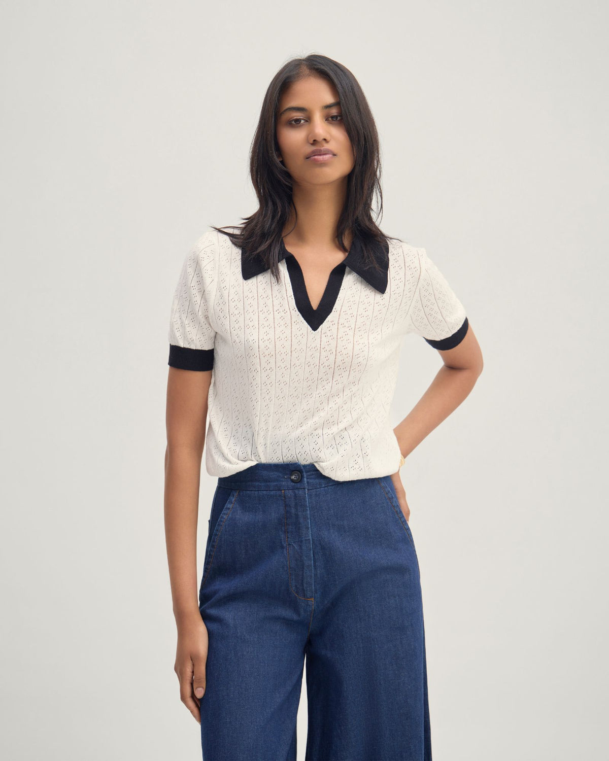 Aimee Pointelle Polo