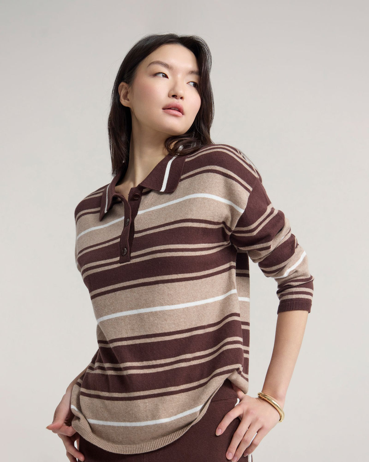 Pip Striped Polo Knit WOMENS KNITWEAR