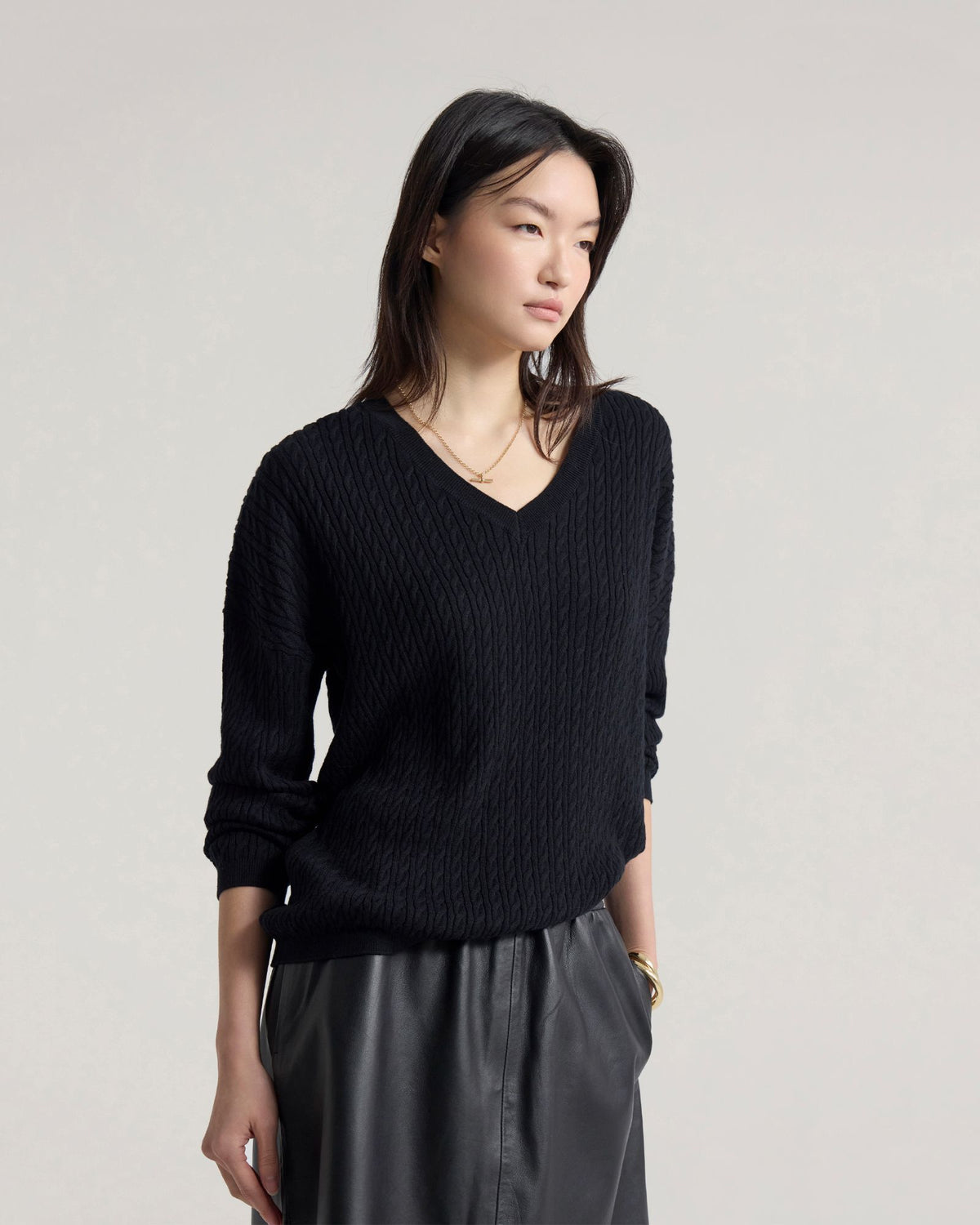 Drew Cable V-Neck Knit WOMENS KNITWEAR