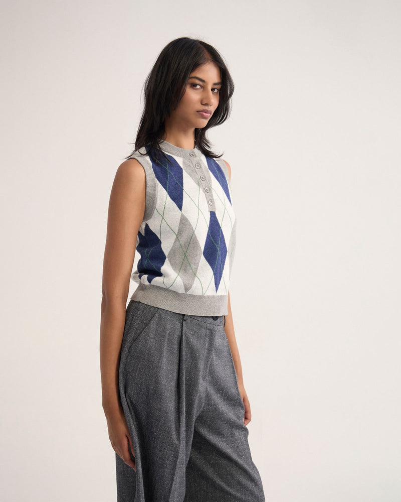 Carina Argyle Vest WOMENS KNITWEAR