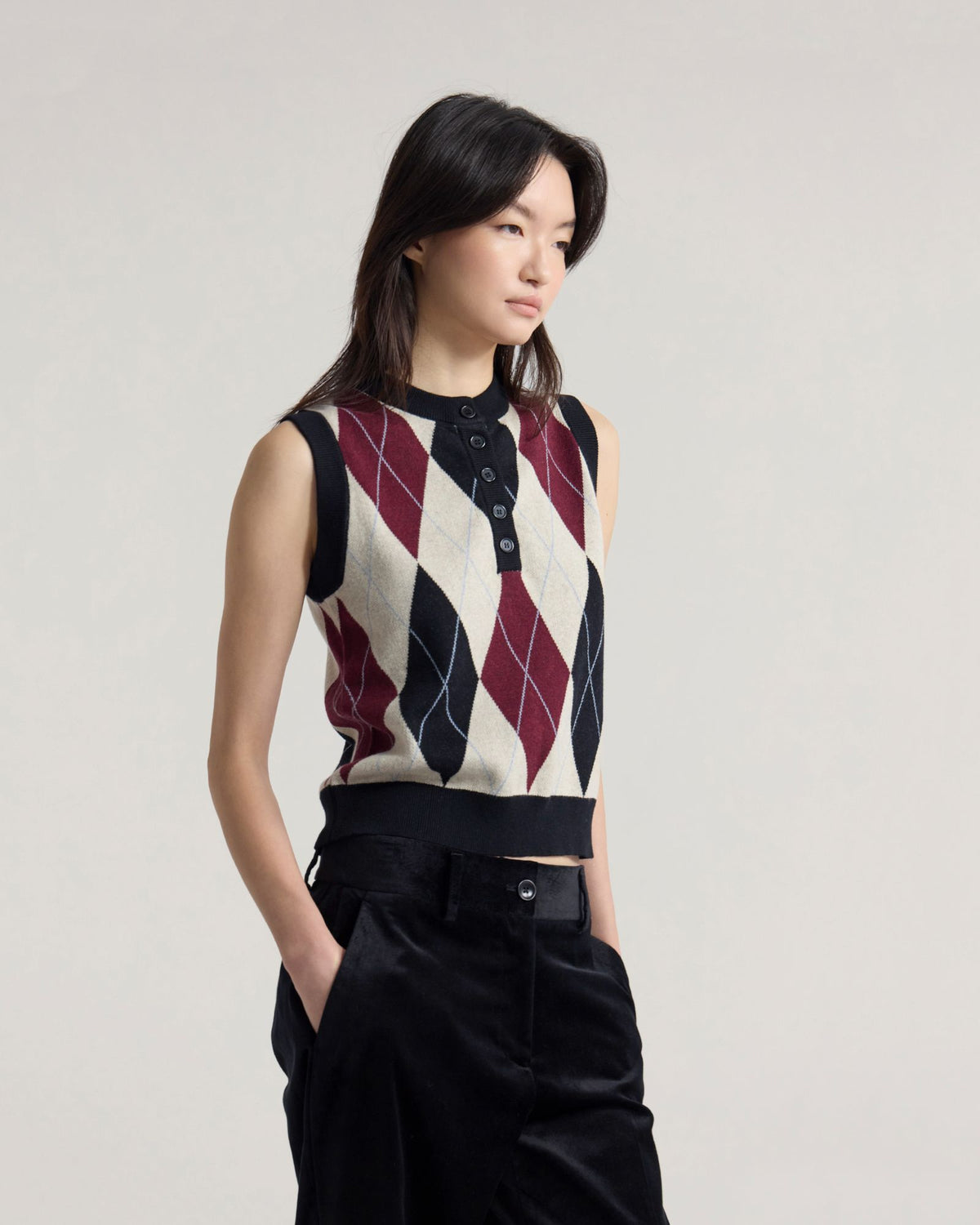 Carina Argyle Vest WOMENS KNITWEAR