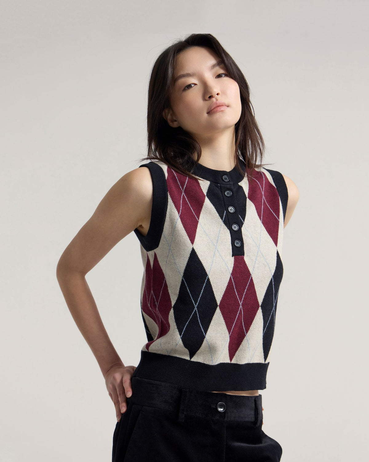 Carina Argyle Vest WOMENS KNITWEAR