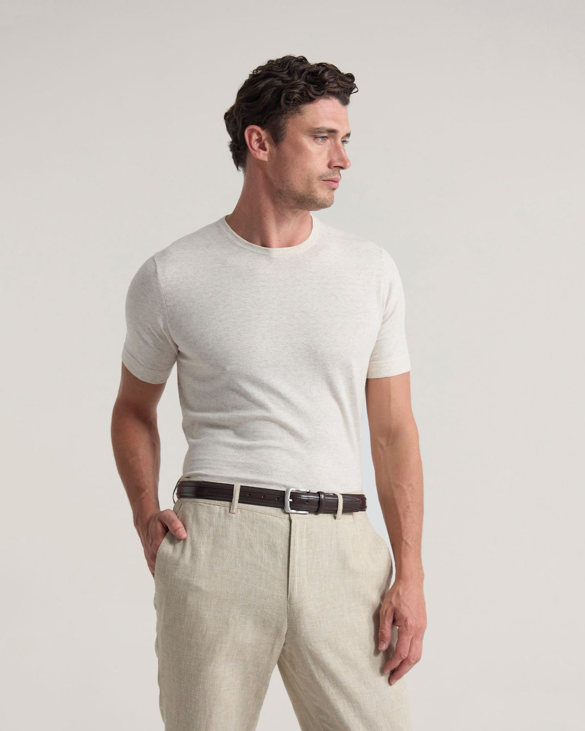 Theodore Crew Neck Knitted T-Shirt MENS KNITWEAR