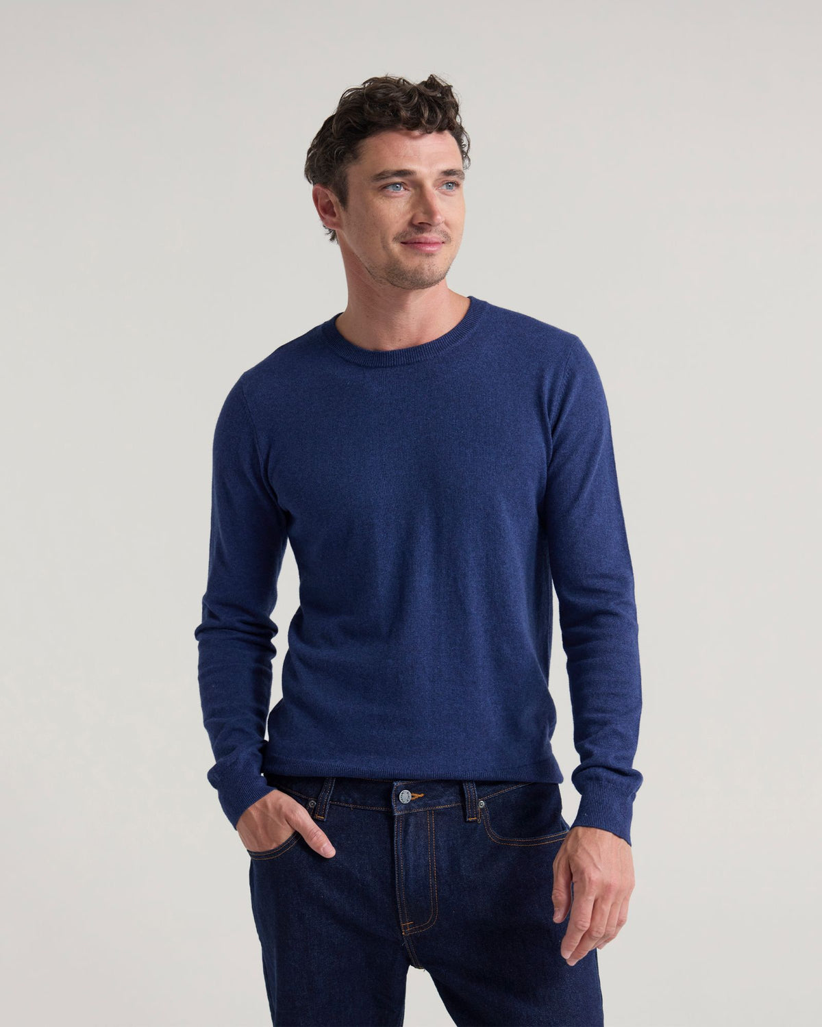 Cotton Cashmere Crew Neck Knit MENS KNITWEAR