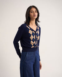 Pixie Argyle Cardigan WOMENS KNITWEAR