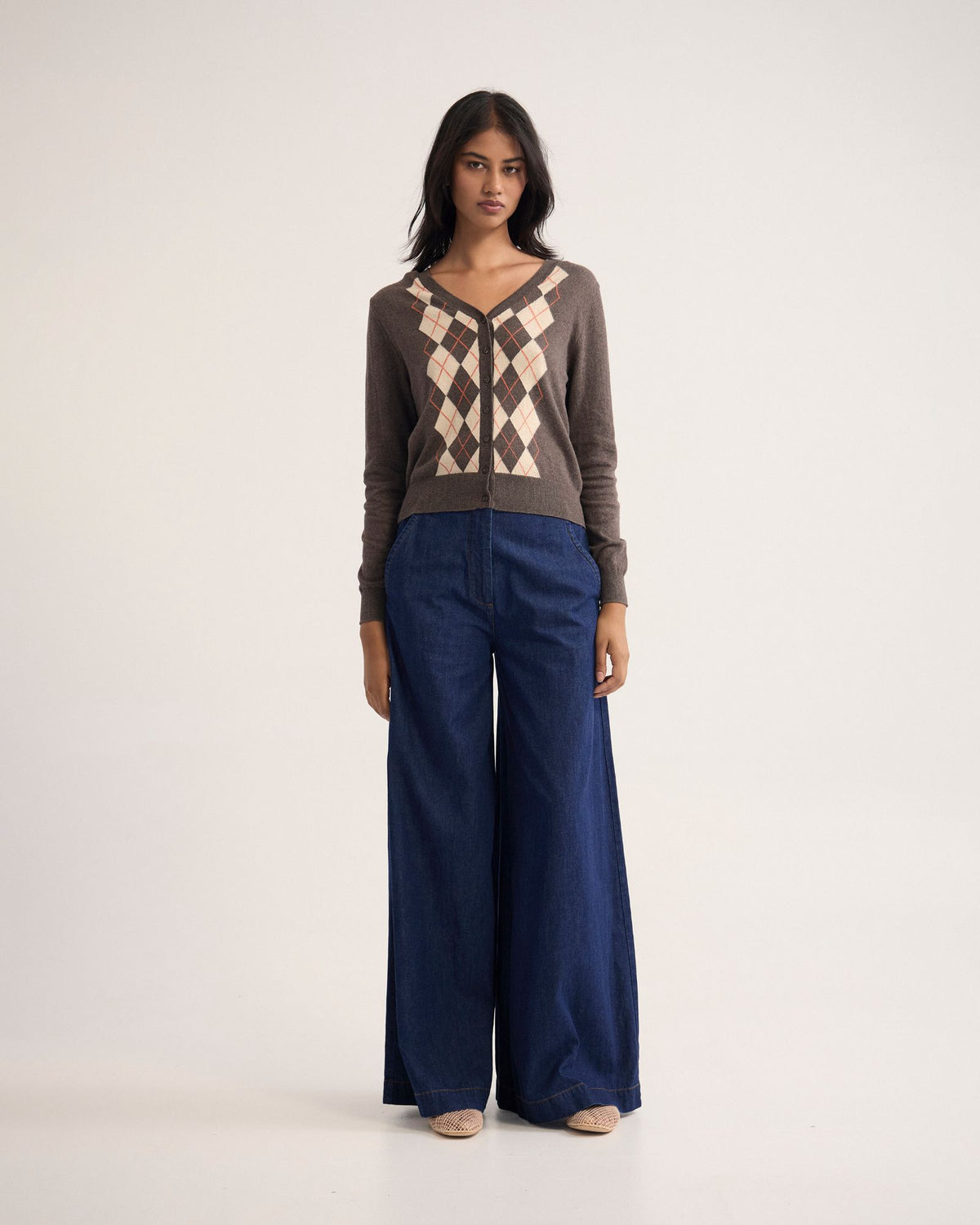 Pixie Argyle Cardigan WOMENS KNITWEAR