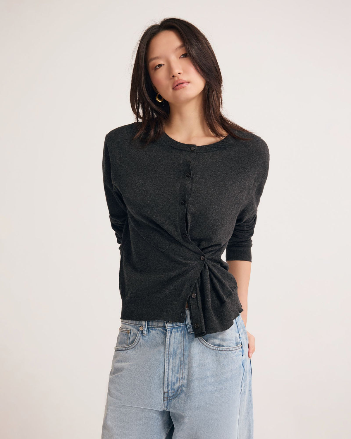 Saga Side Button Cardigan WOMENS KNITWEAR