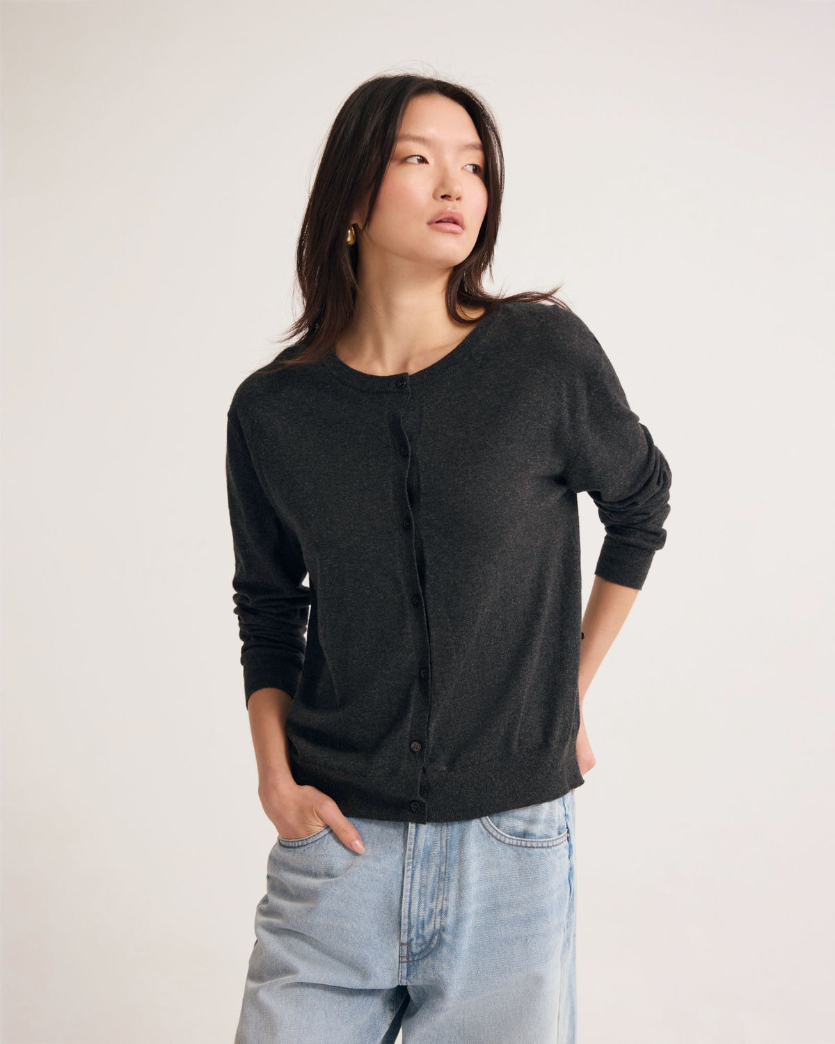 Saga Side Button Cardigan WOMENS KNITWEAR