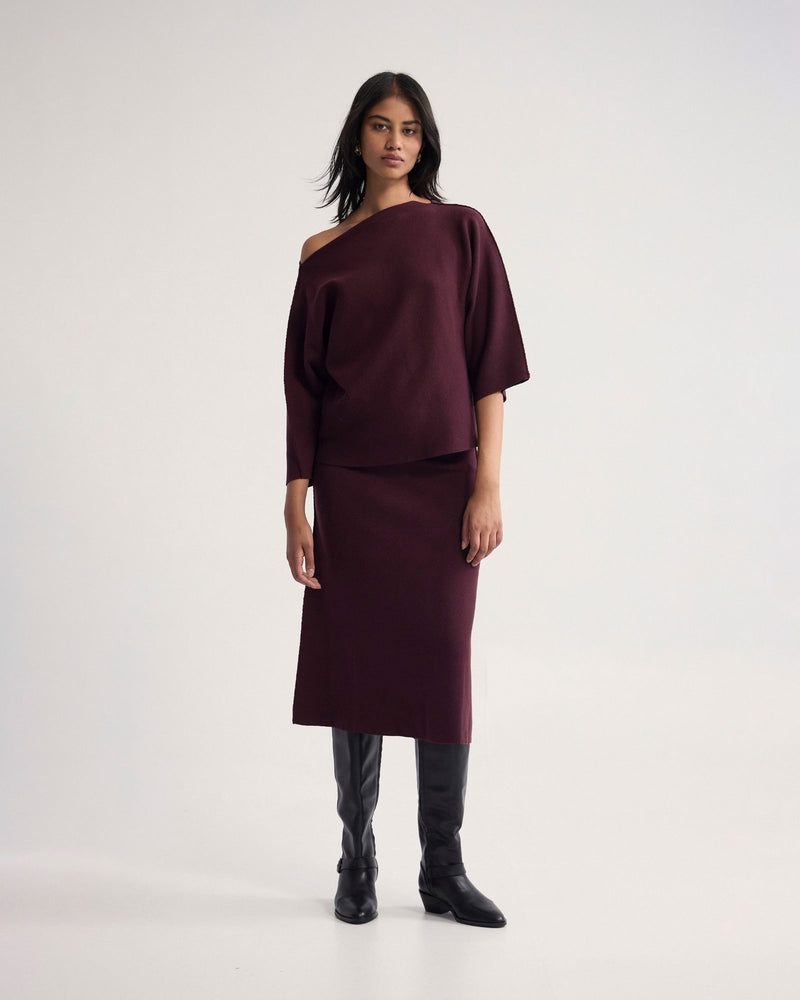 Laura Knitted Folded Collar Top WOMENS KNITWEAR