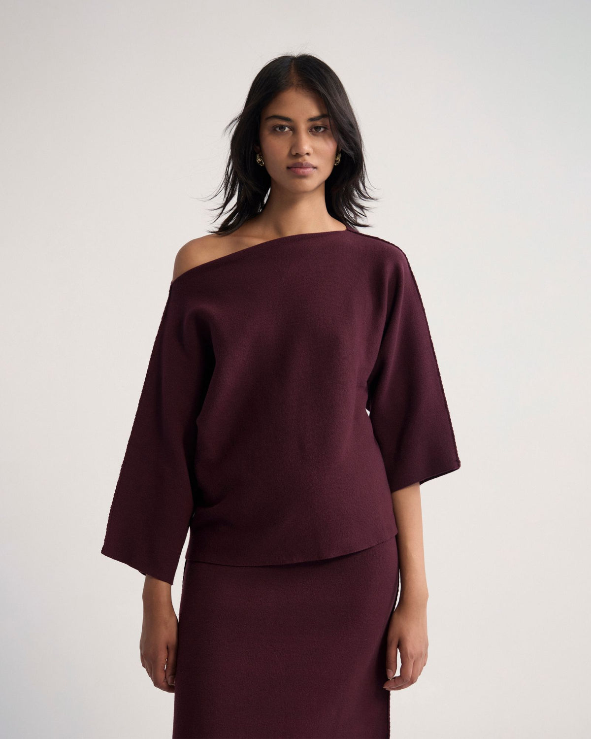 Laura Knitted Folded Collar Top WOMENS KNITWEAR