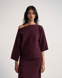 Laura Knitted Folded Collar Top WOMENS KNITWEAR