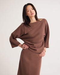 Laura Knitted Folded Collar Top WOMENS KNITWEAR