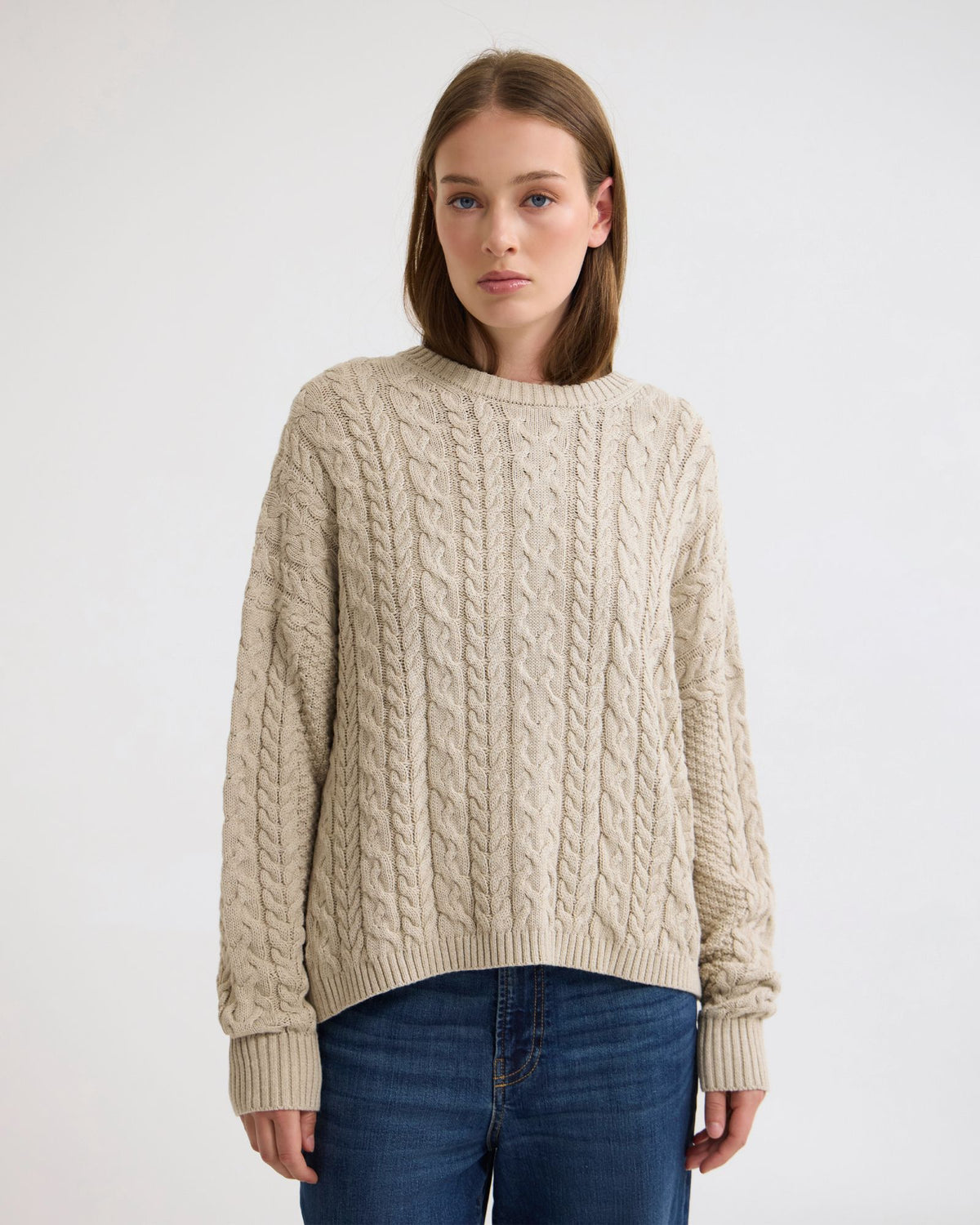 Evie Cable Knit Crew Neck WOMENS KNITWEAR