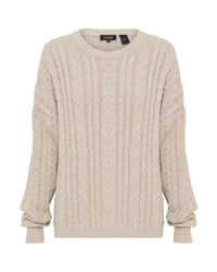 Evie Cable Knit Crew Neck WOMENS KNITWEAR
