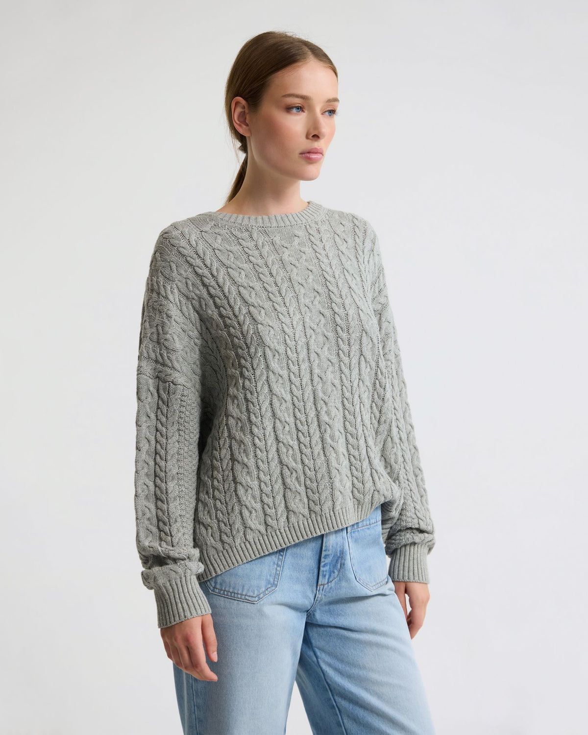 Evie Cable Knit Crew Neck WOMENS KNITWEAR