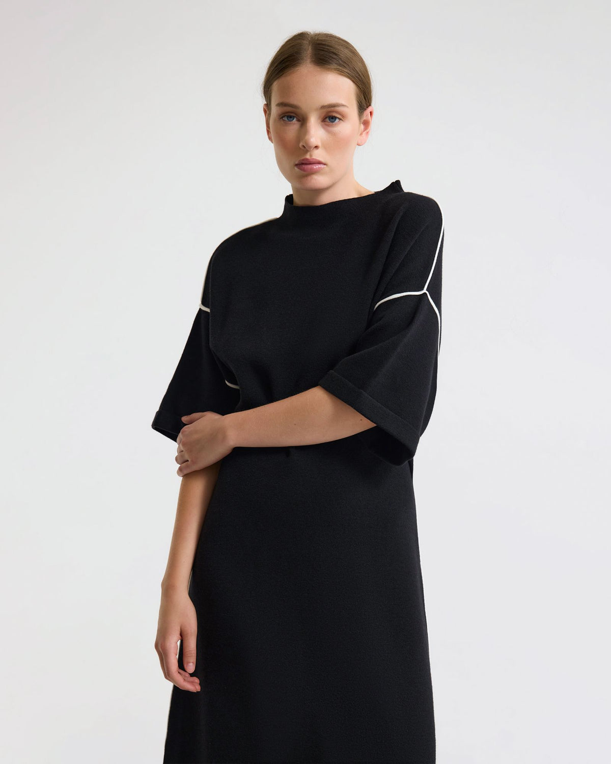Natalya Knit Contrast Piping Dress – Oxford Shop