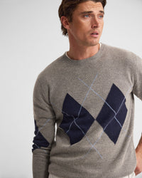 Anton Wool Argyle Crew Neck MENS KNITWEAR