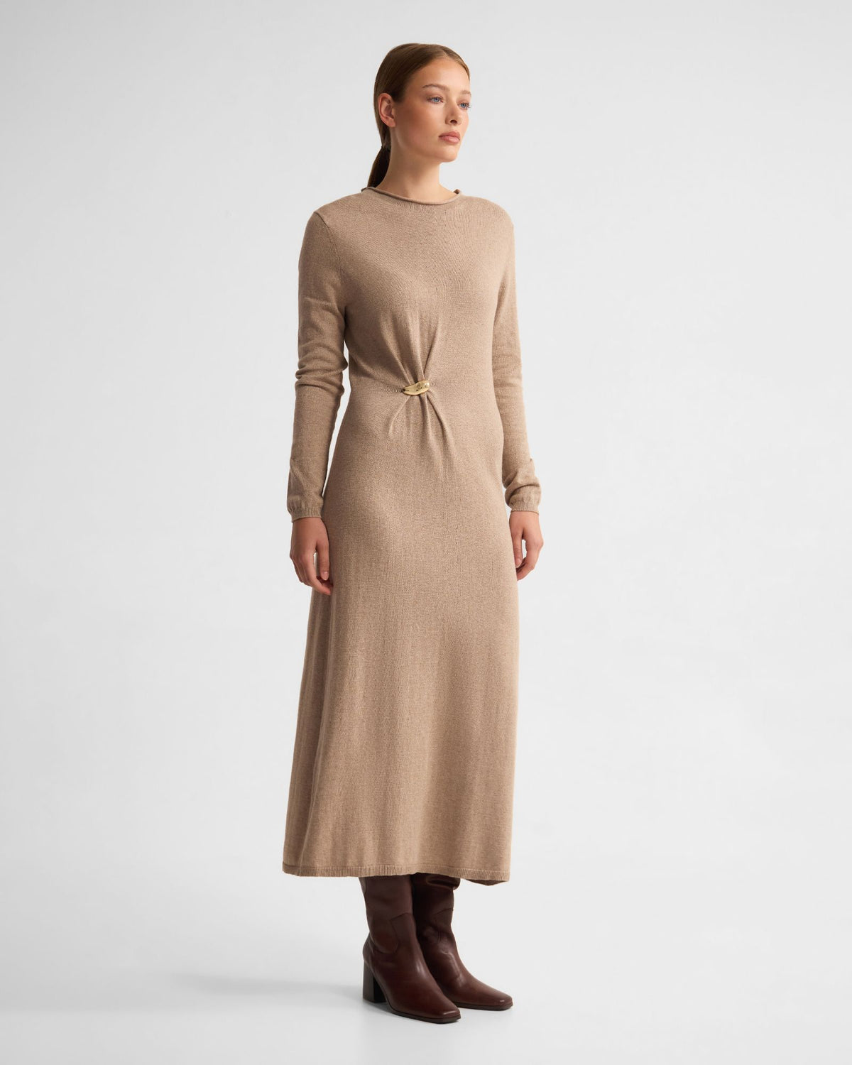 Adelaide Knitted Dress With Brooch WOMENS DRESSES