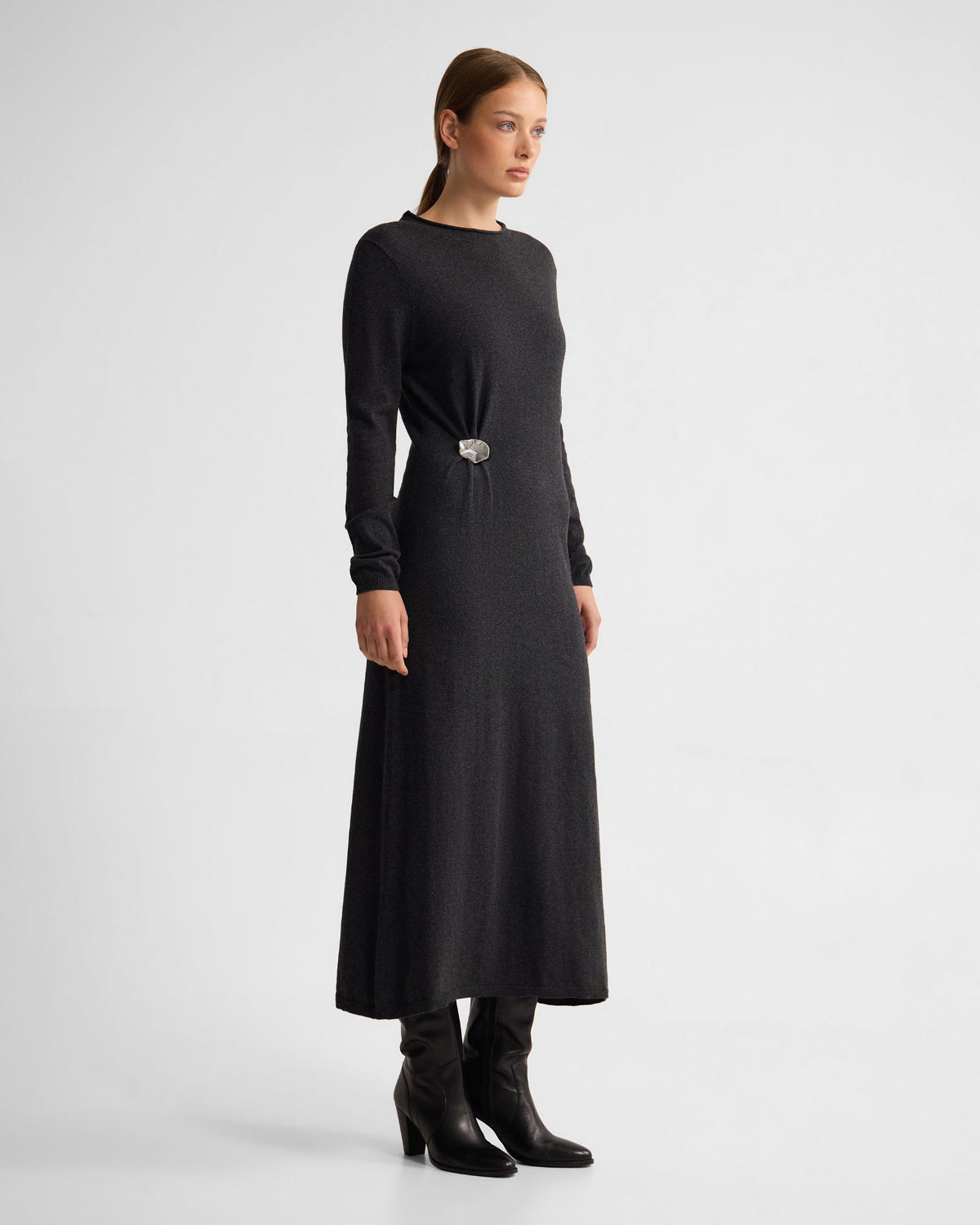 Adelaide Knitted Dress With Brooch WOMENS DRESSES