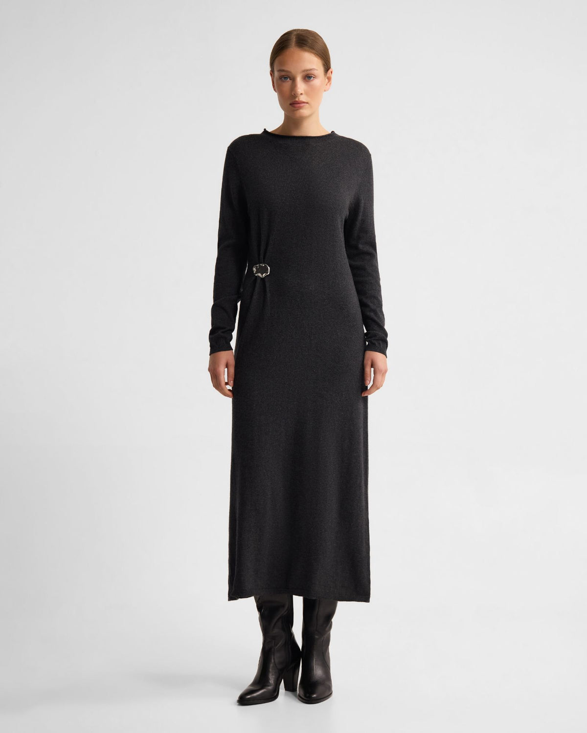Adelaide Knitted Dress With Brooch WOMENS DRESSES