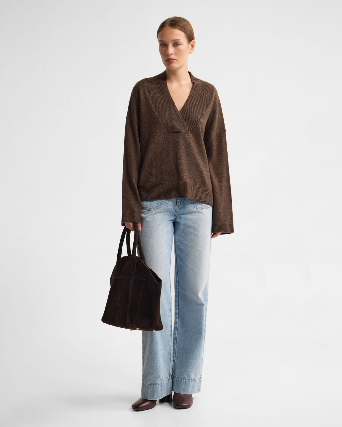 Camille V-Neck Wool Blend Knit WOMENS KNITWEAR