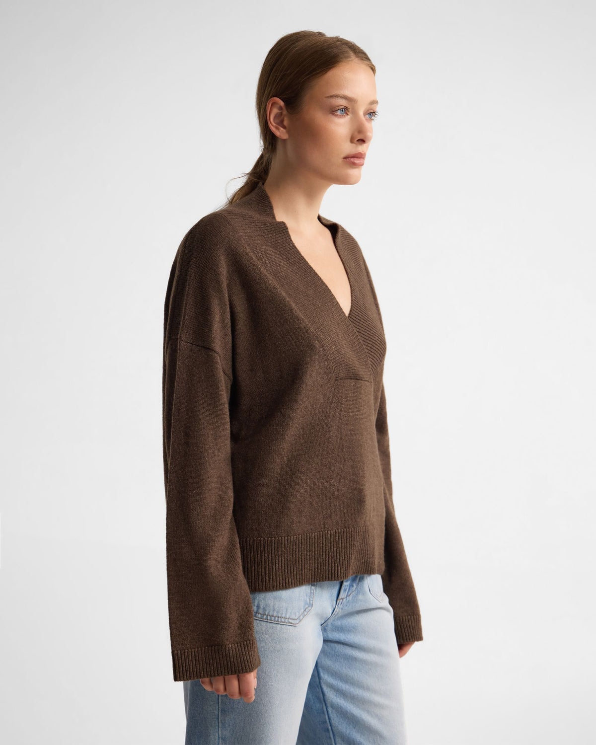 Camille V-Neck Wool Blend Knit WOMENS KNITWEAR