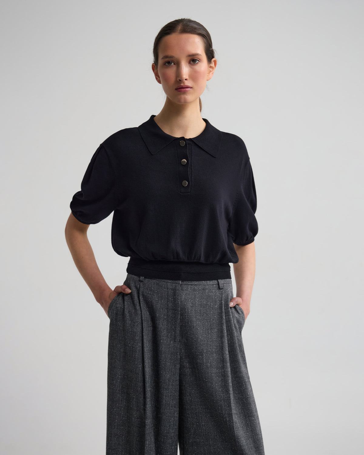 Rose Polo Knitted Top WOMENS KNITWEAR