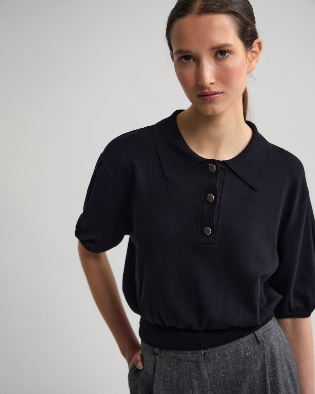 Rose Polo Knitted Top WOMENS KNITWEAR