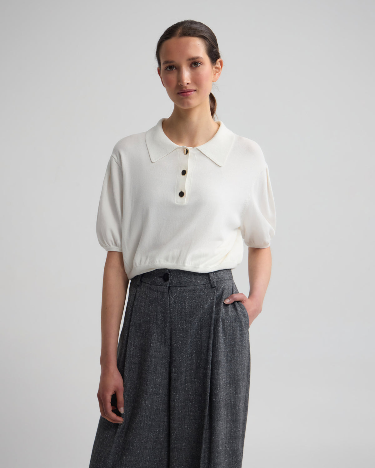 Rose Polo Knitted Top WOMENS KNITWEAR