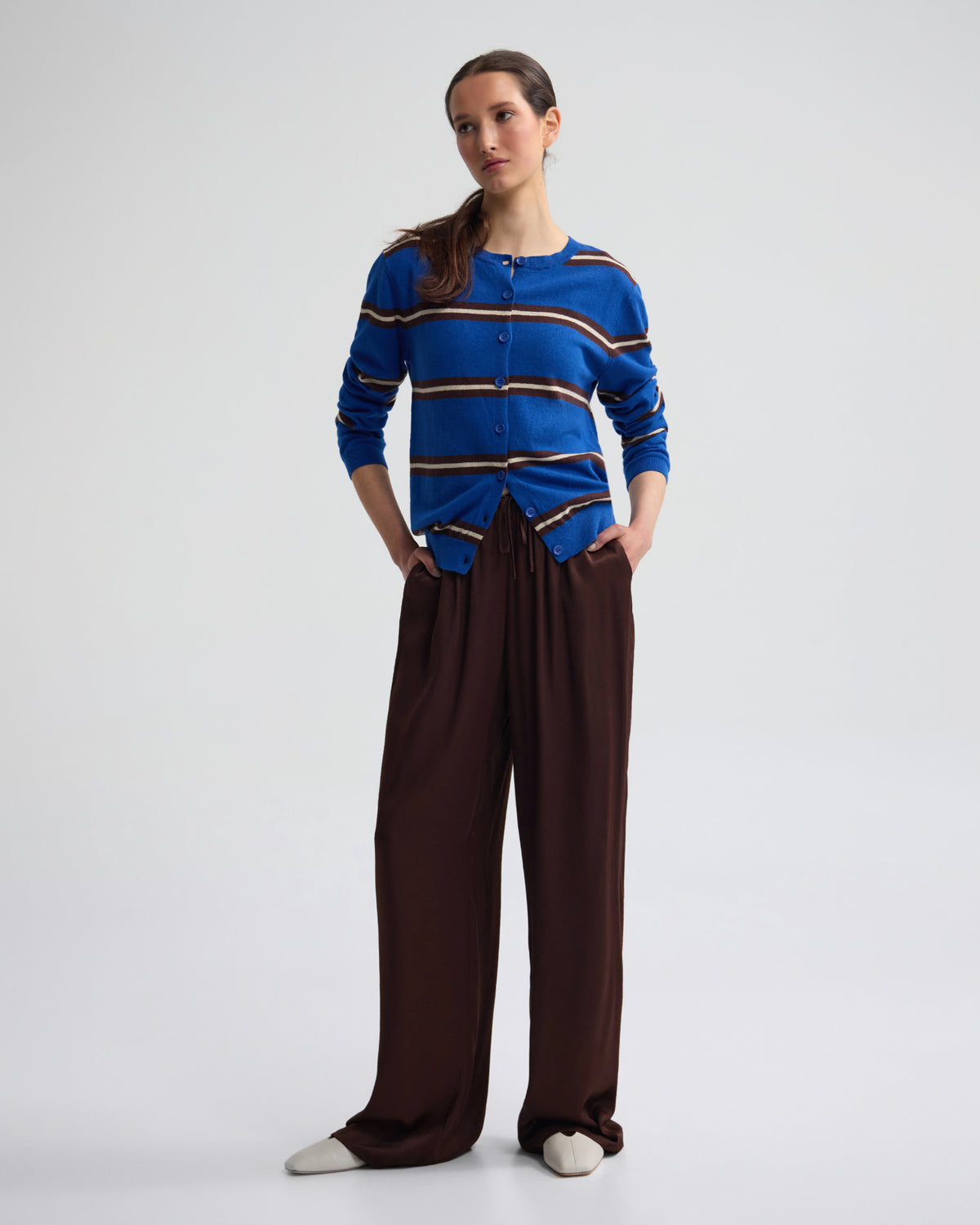 Margurite Striped Cardigan WOMENS KNITWEAR