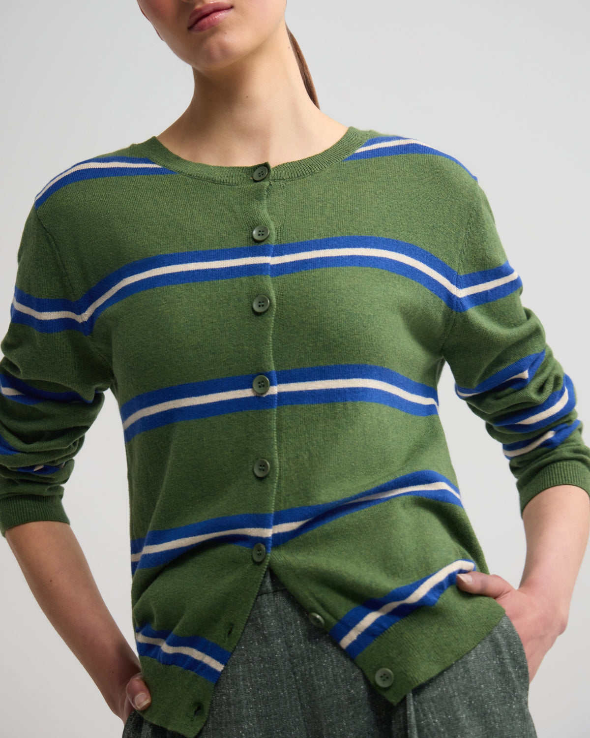 Margurite Striped Cardigan WOMENS KNITWEAR