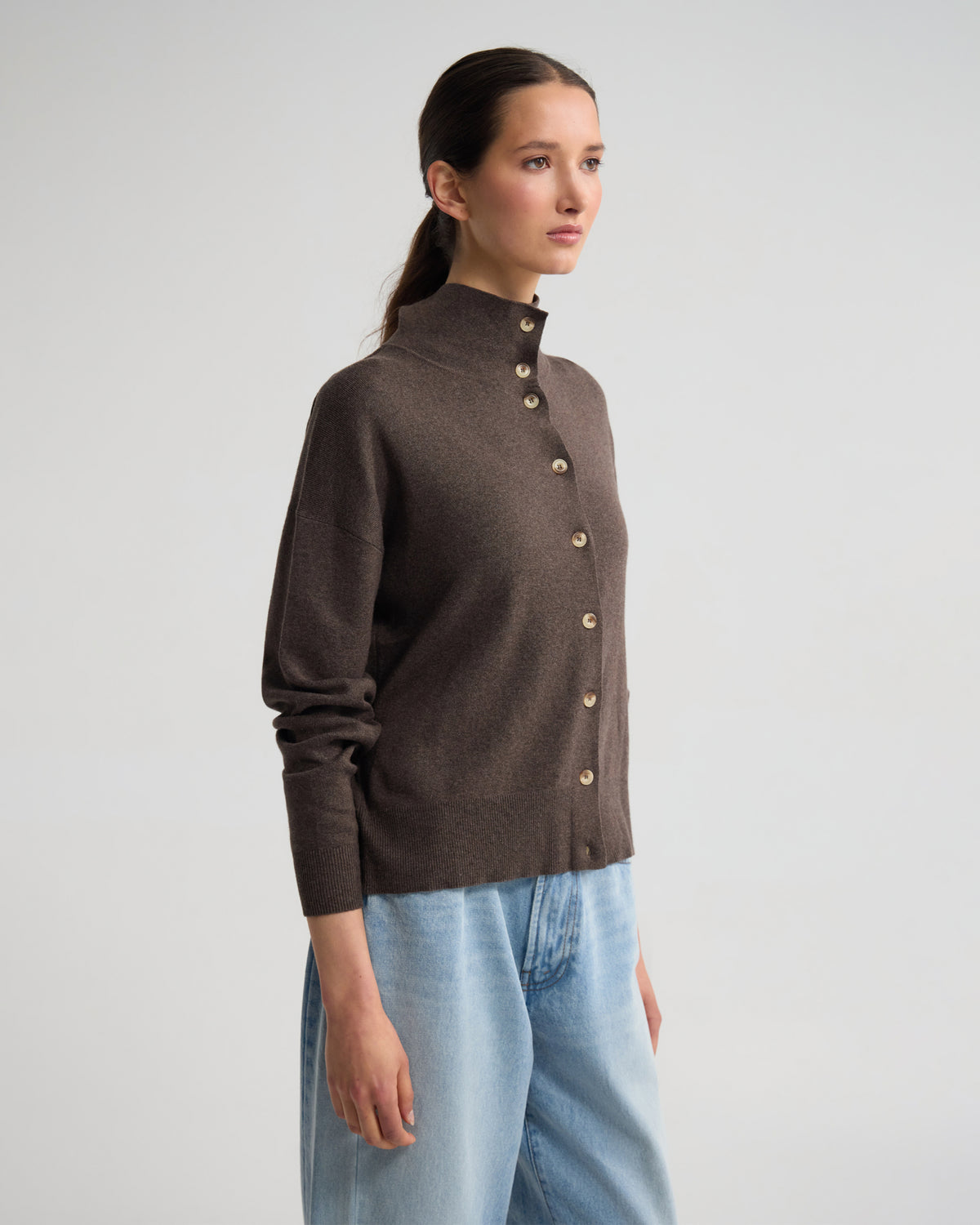 Maddison Funnel Collar Cardigan WOMENS KNITWEAR
