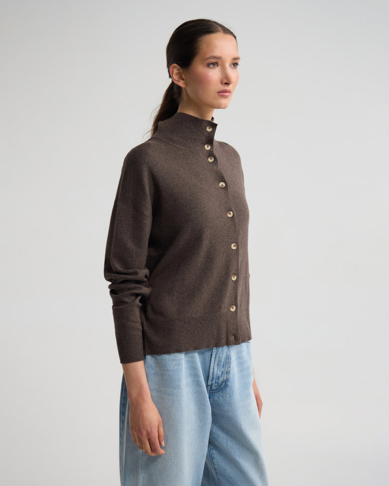 Maddison Funnel Collar Cardigan WOMENS KNITWEAR