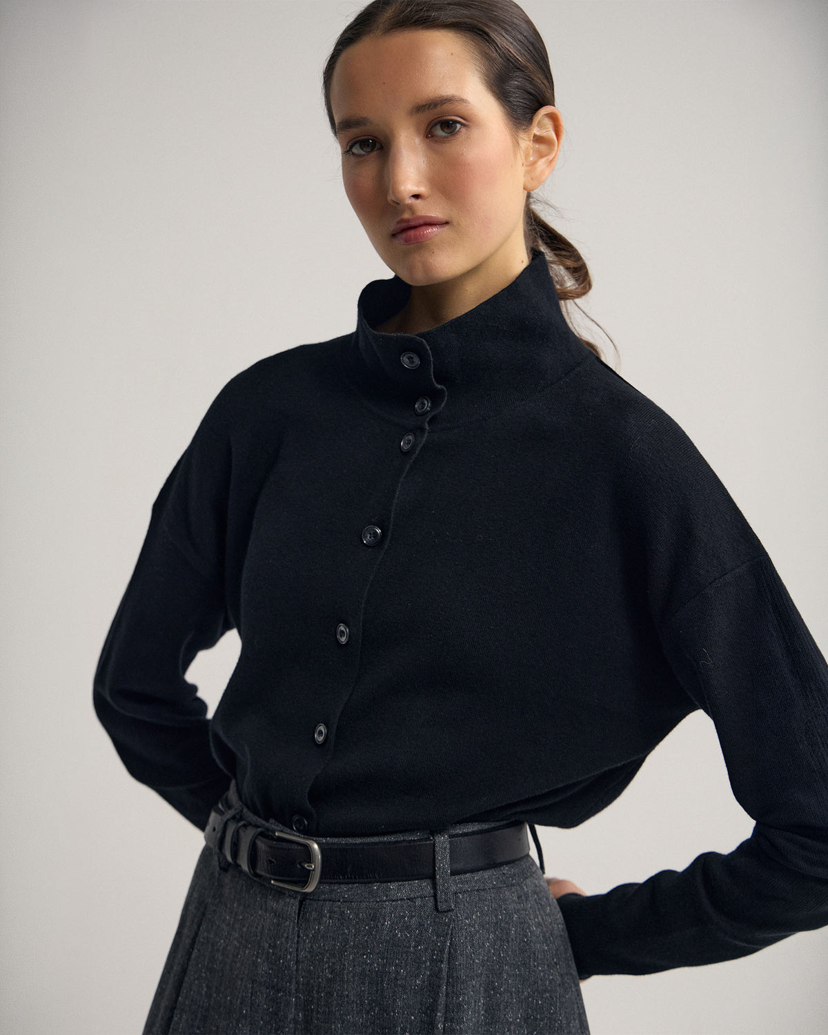 Maddison Funnel Collar Cardigan