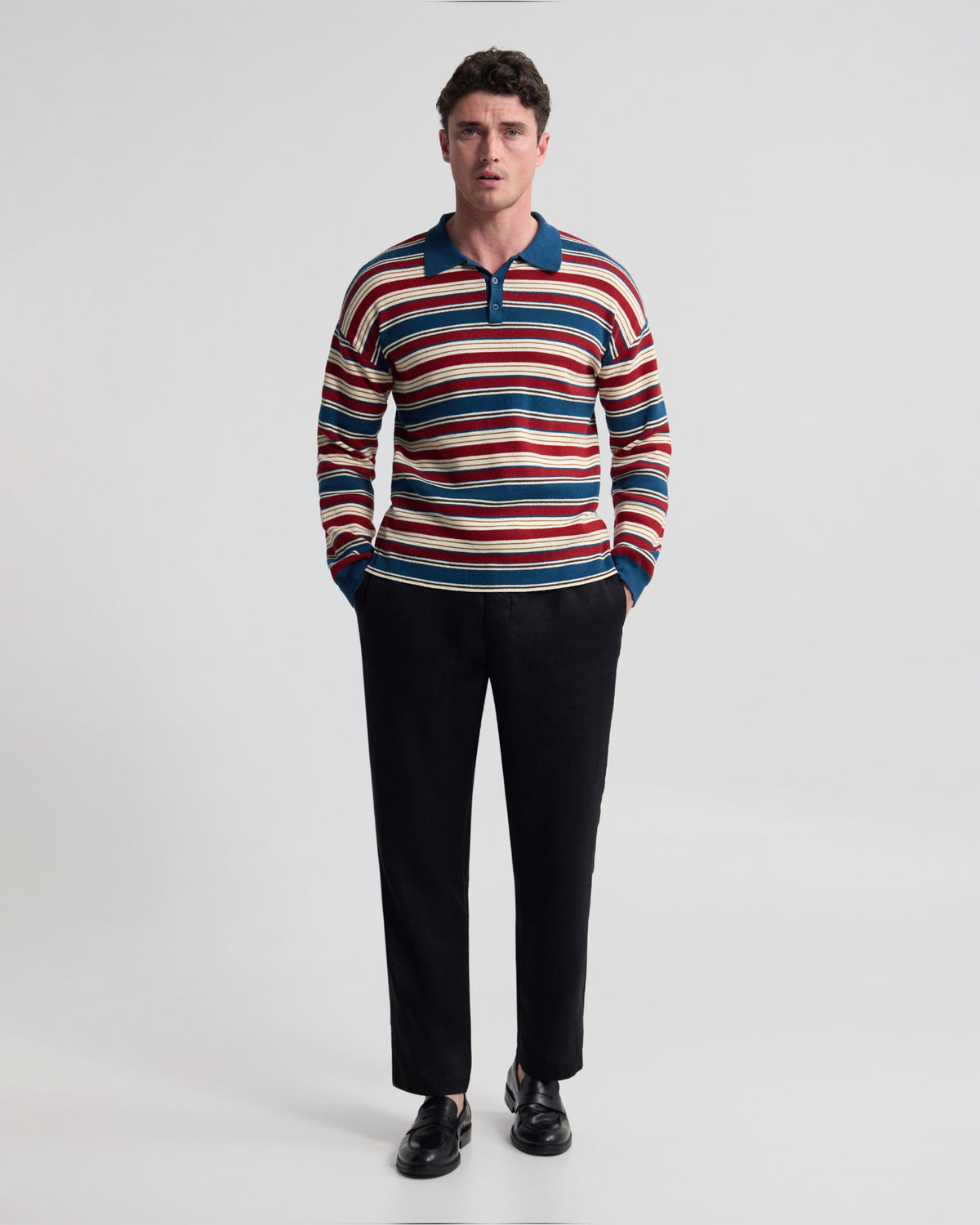 Cedric Striped Rugby Knit MENS KNITWEAR