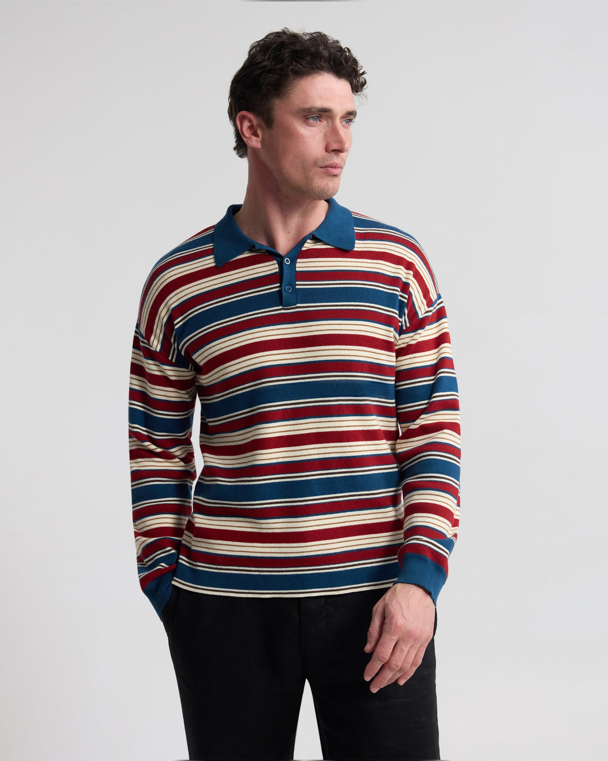 Cedric Striped Rugby Knit MENS KNITWEAR