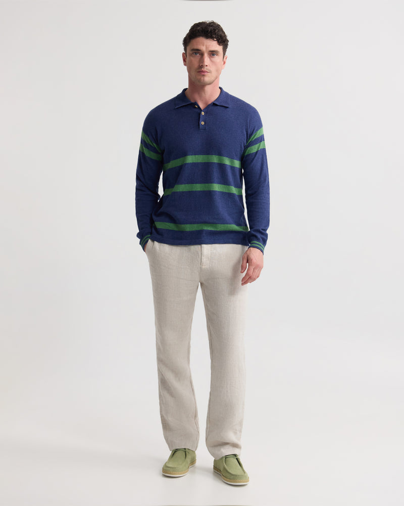 Wolf Striped Cashmere Blend Rugby MENS KNITWEAR