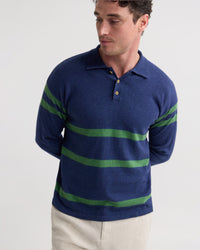 Wolf Striped Cashmere Blend Rugby MENS KNITWEAR