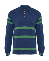 Wolf Striped Cashmere Blend Rugby MENS KNITWEAR