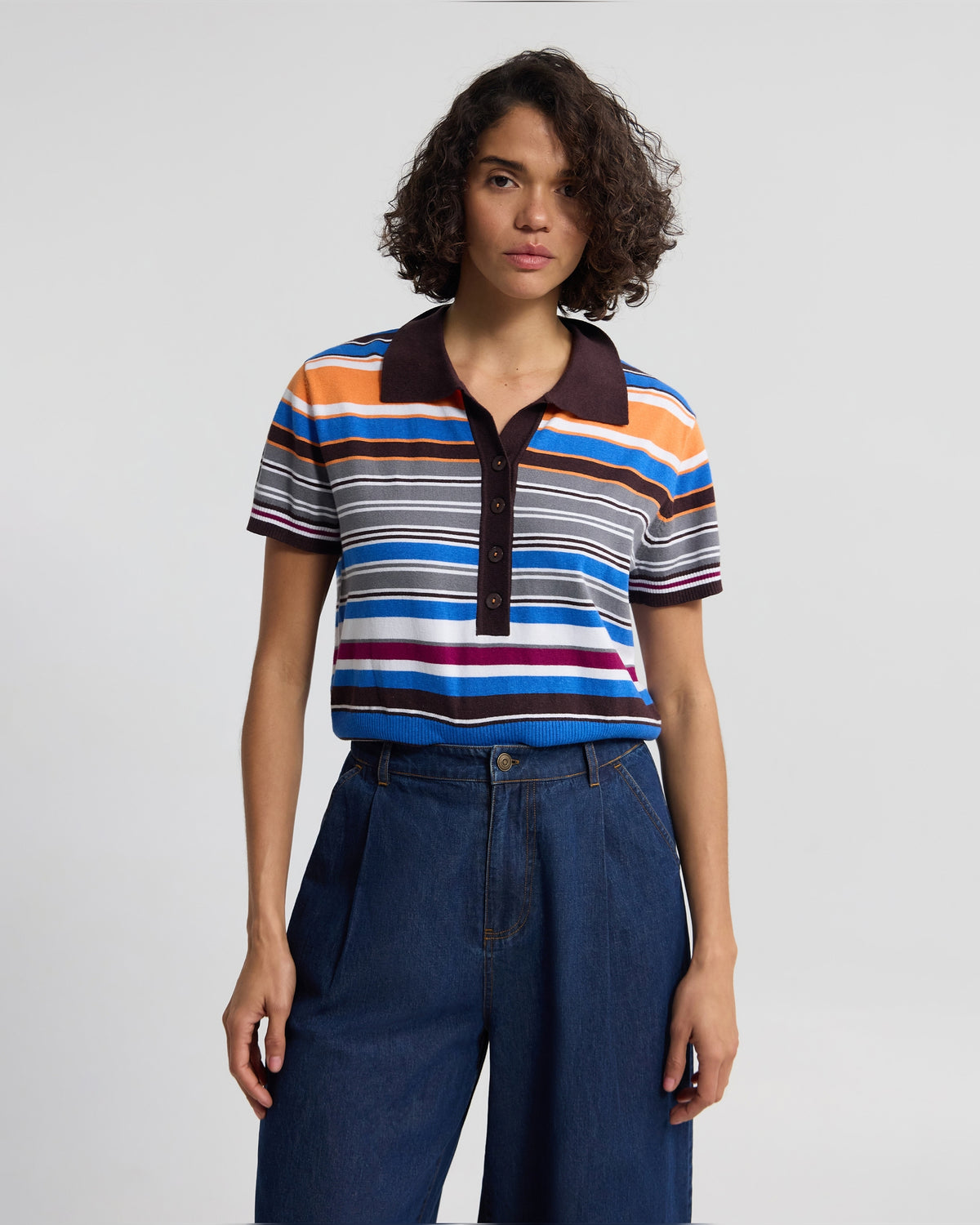Dina Stripe Polo WOMENS KNITWEAR
