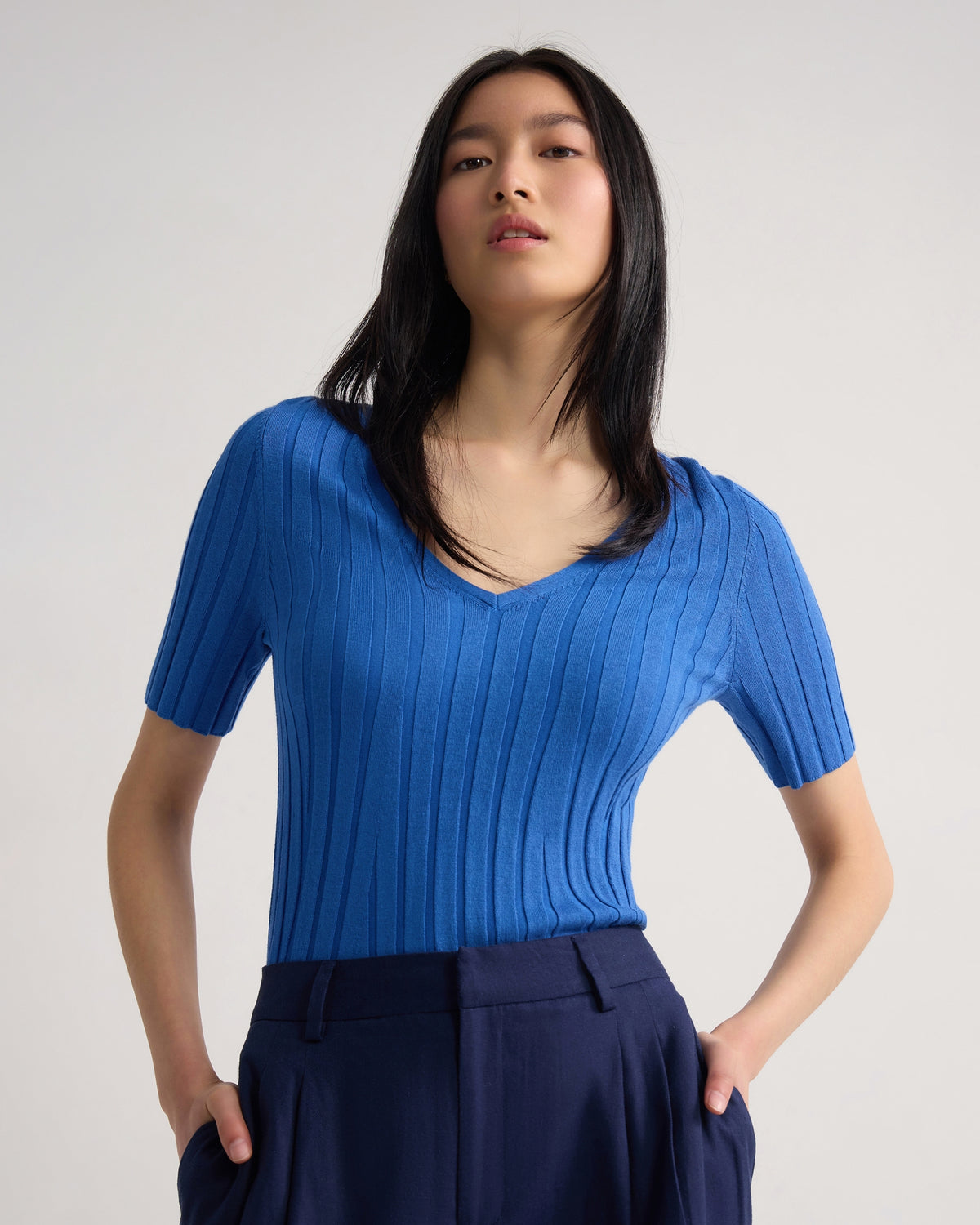 Lucy Rib V-Neck Knit WOMENS KNITWEAR